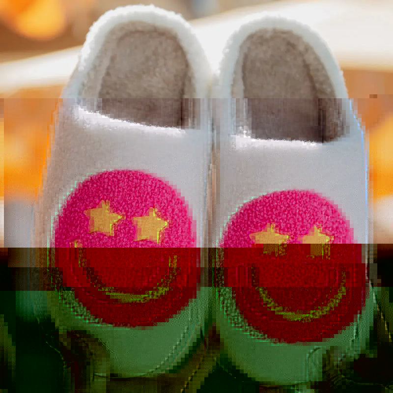 Star Eyed Happy Face Slippers