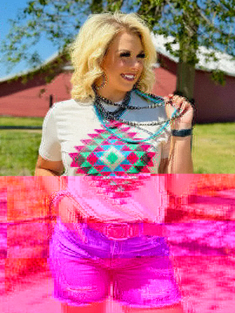 Ryanne's Neon Pink Aztec Tee