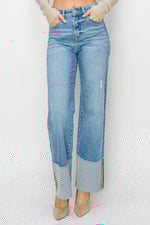 Sara Wide Cuffed High Rise Jean