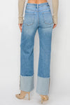 Sara Wide Cuffed High Rise Jean