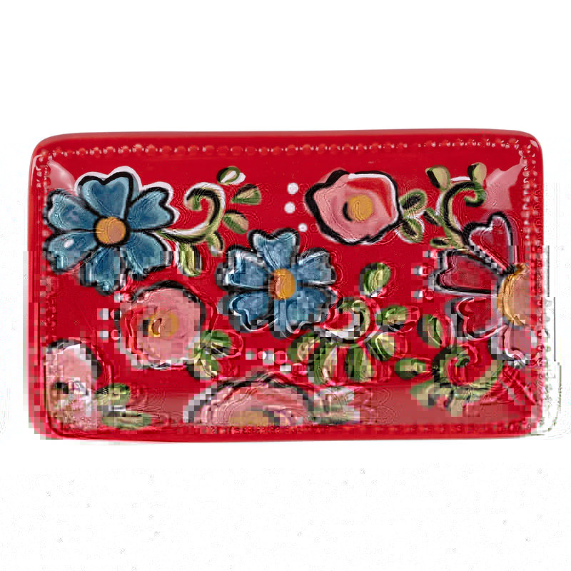 Red Floral Trinket Tray