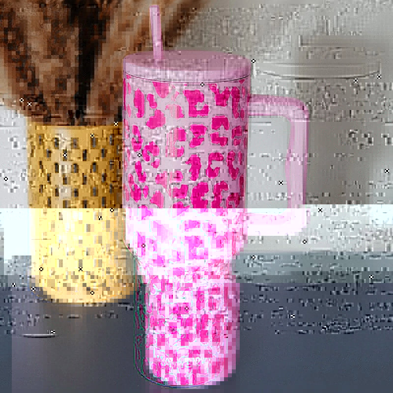 Light Pink Leopard 38oz Tumbler