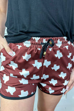 Maroon Howdy Everyday Drawstring Shorts