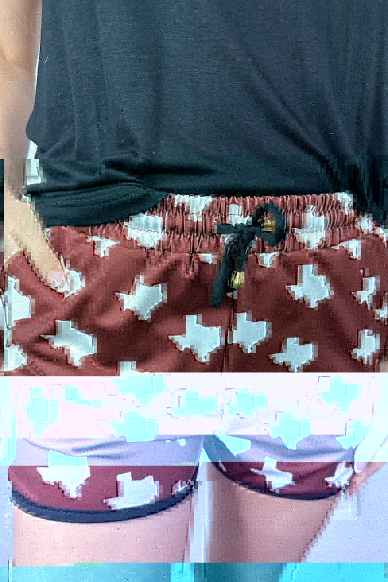 Maroon Howdy Everyday Drawstring Shorts