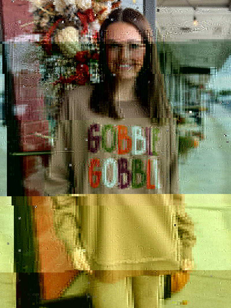 Gobble Gobble Poncho Hem Sweatshirt