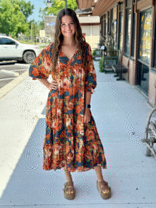 Fall Reactions Floral dress