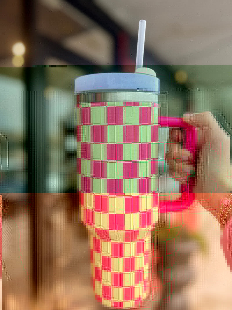 Stainless Steel Checkered Tumbler