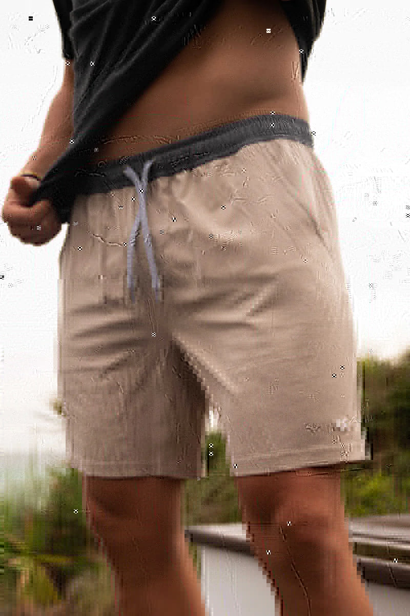 Athletic Shorts - Heather Khaki - Driftwood Liner