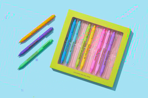 Set of 10 Colored Gel Pens