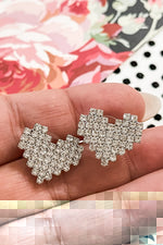 RHINESTONE HEART EARRINGS