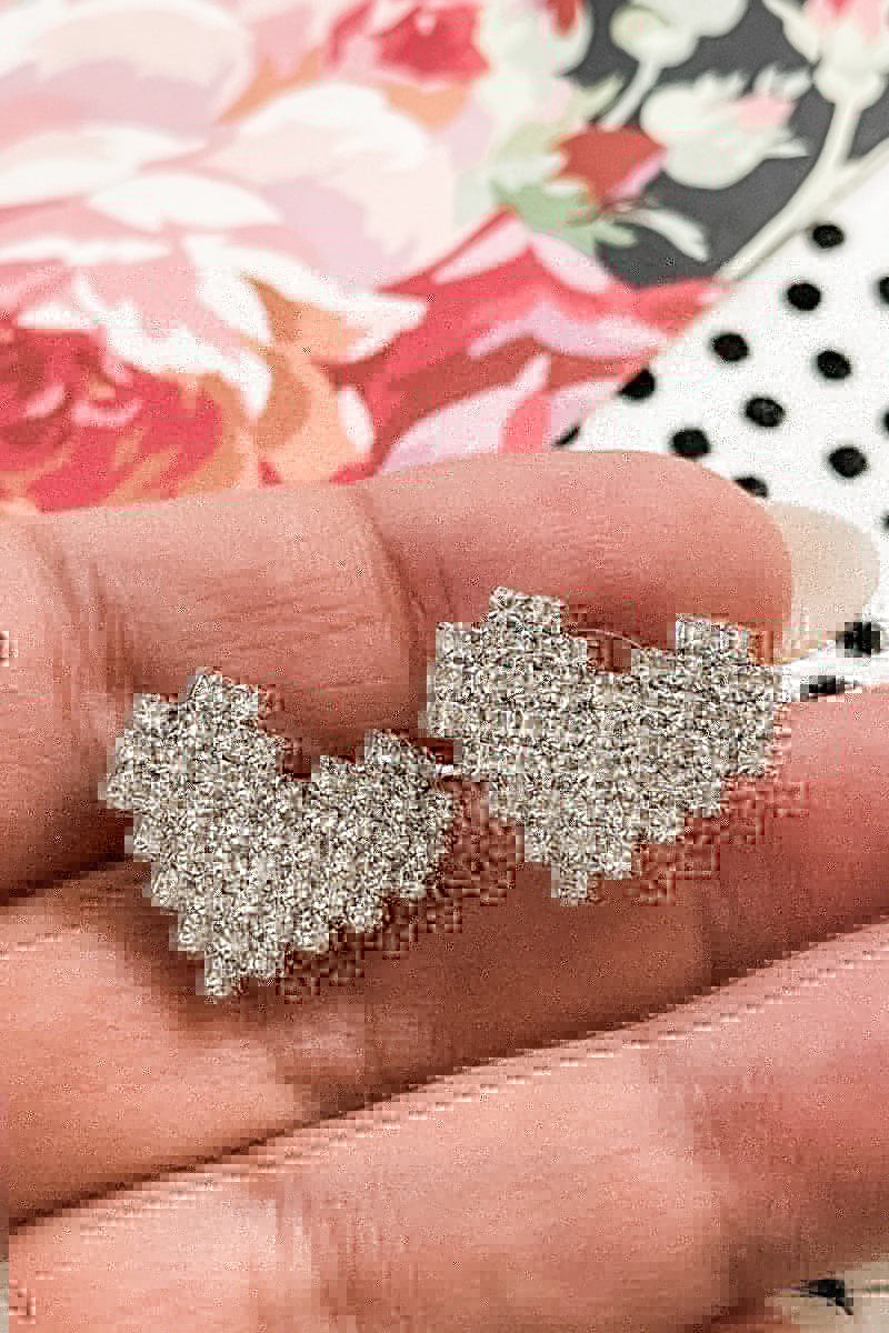 RHINESTONE HEART EARRINGS