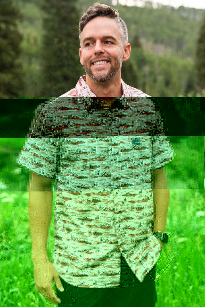 Burlebo - Mountain Range Perf Button Up