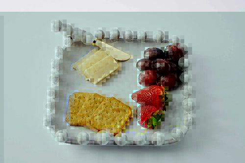 Mudpie Beaded White Cheese Board