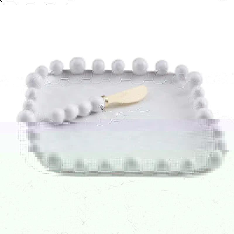 Mudpie Beaded White Cheese Board