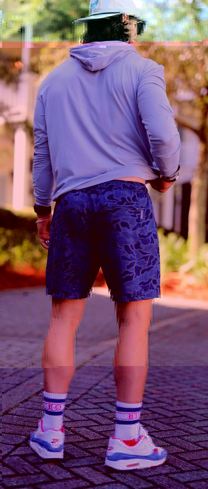 Blue Camo Athletic Shorts