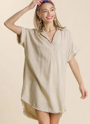 Oatmeal Linen Dress